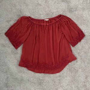 Women's Solitaire Bohemian Peasant Embroidered Blouse - Size S